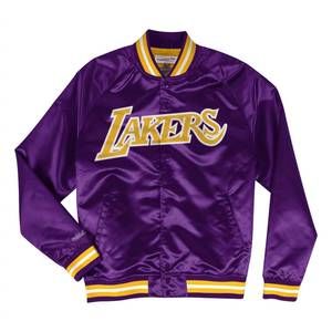 NEW MITCHELL & NESS men's nba lakers lightweight jacket in purple